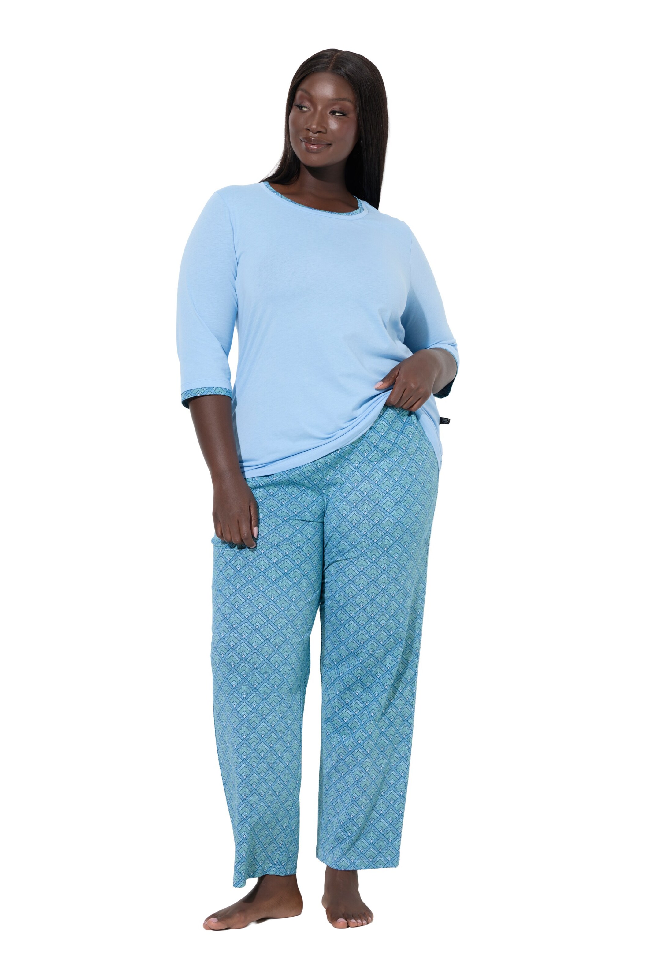 Ulla Popken Pyjama in Blau