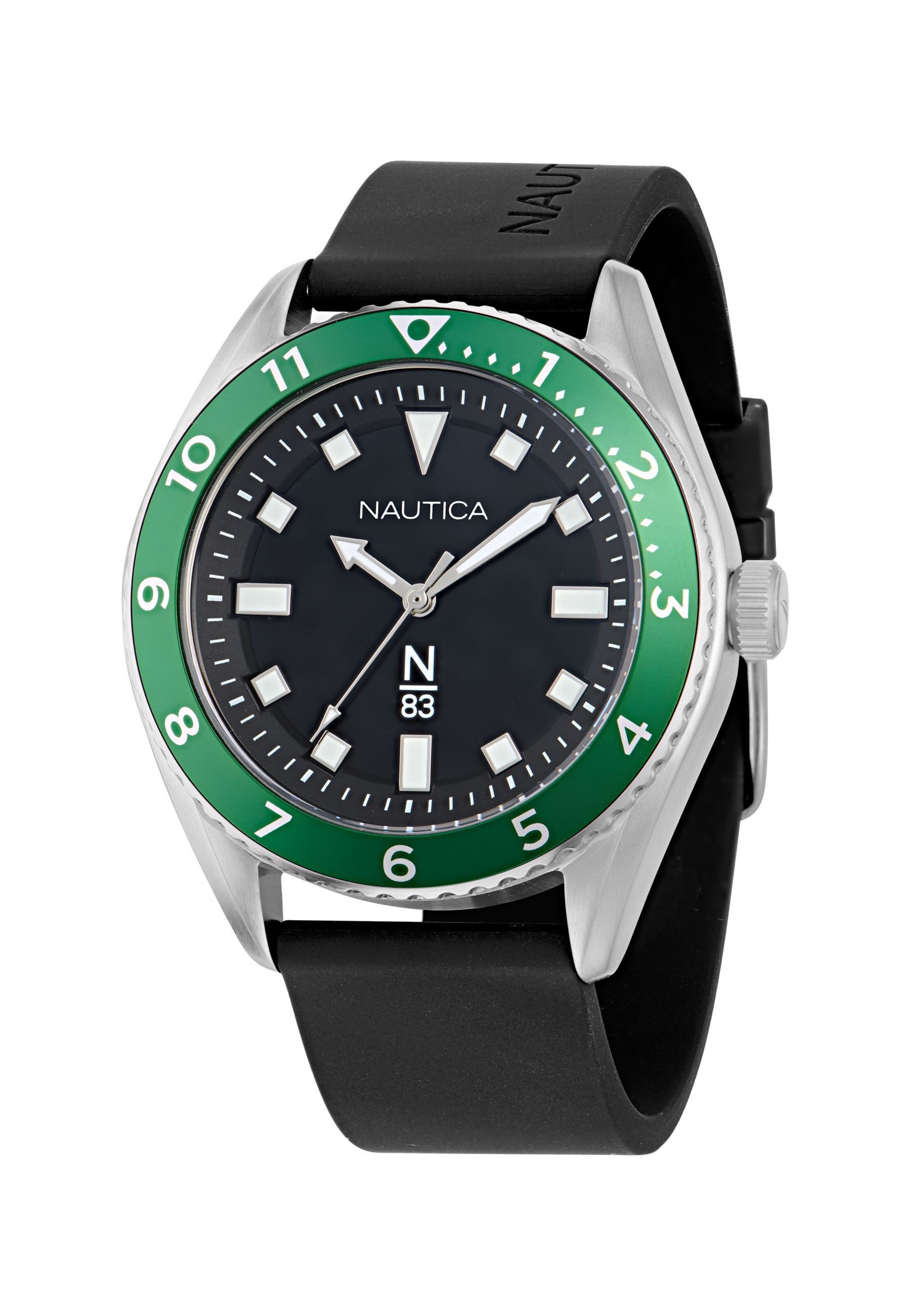 NAUTICA Analog watch ' FINN WORLD ' in Black: front