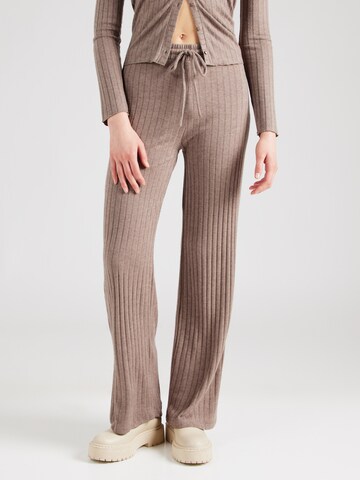 PIECES Wide Leg Hose 'PCIris' in Braun: Vorderseite