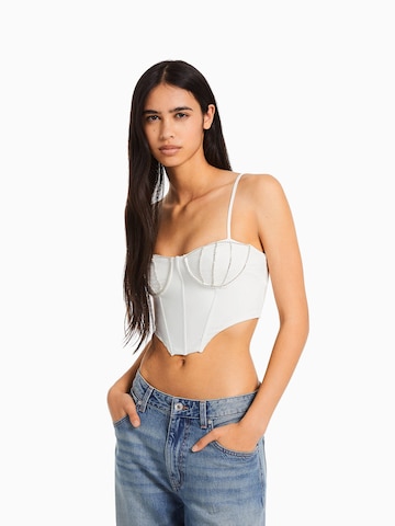 Bershka Top in Wit: voorkant