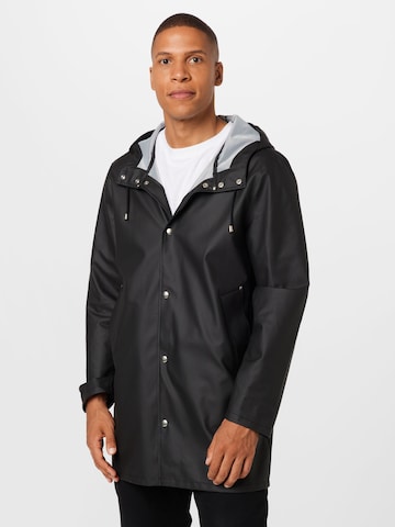 Stutterheim Between-Seasons Coat 'Stockholm' in Black: front