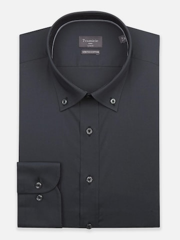 7Camicie Slim fit Zakelijk overhemd 'Leonardo Sport Poplin Stretch Man Shirt Brown' in Grijs