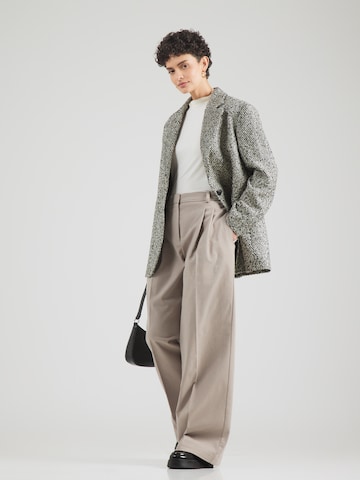 BOSS Black Wide leg Bandplooibroek 'Tiana-W' in Grijs