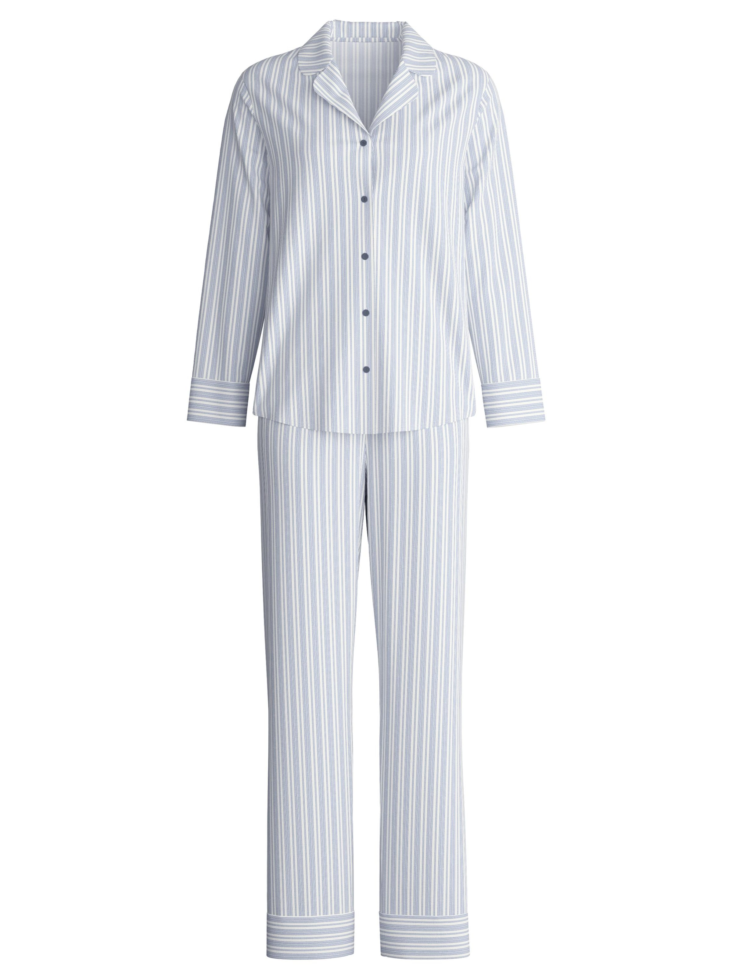 CALIDA Pyjama 'Striped Dreams'‌‌‌‌‌‌‌‌ in Blau: Vorderseite
