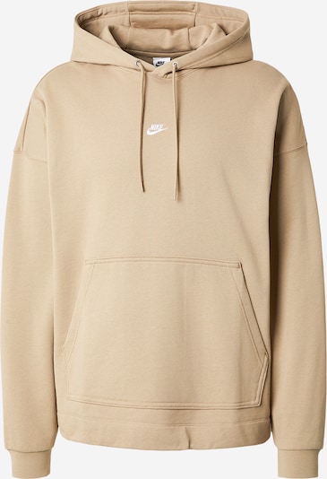 Megztinis be užsegimo 'CLUB' iš Nike Sportswear, spalva – smėlio spalva / balta, Prekių apžvalga