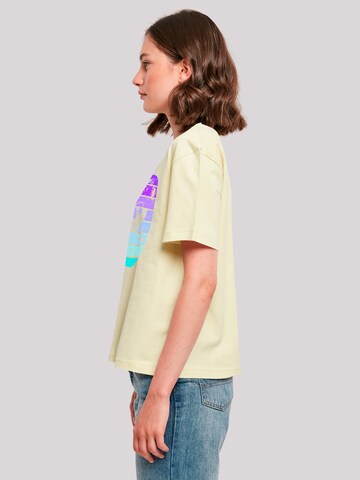 T-shirt 'Retro Alien Weltraum Sonnenuntergang' F4NT4STIC en jaune