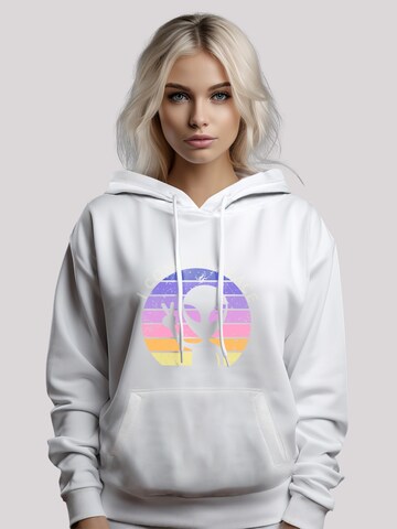 Sweat-shirt 'Alien Peace Sunset' F4NT4STIC en blanc : devant