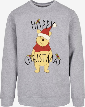 ABSOLUTE CULT Sweatshirt 'Winnie The Pooh - Happy Christmas Holly' in Grau: predná strana