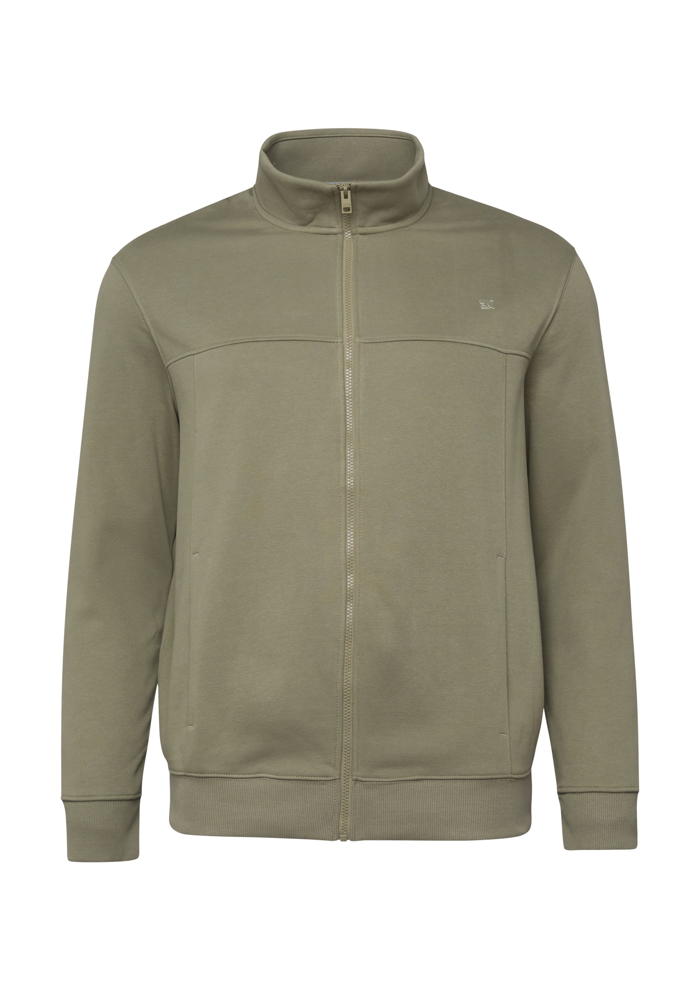 s.Oliver Men Big Sizes Sweatjacke in Grün: Vorderseite