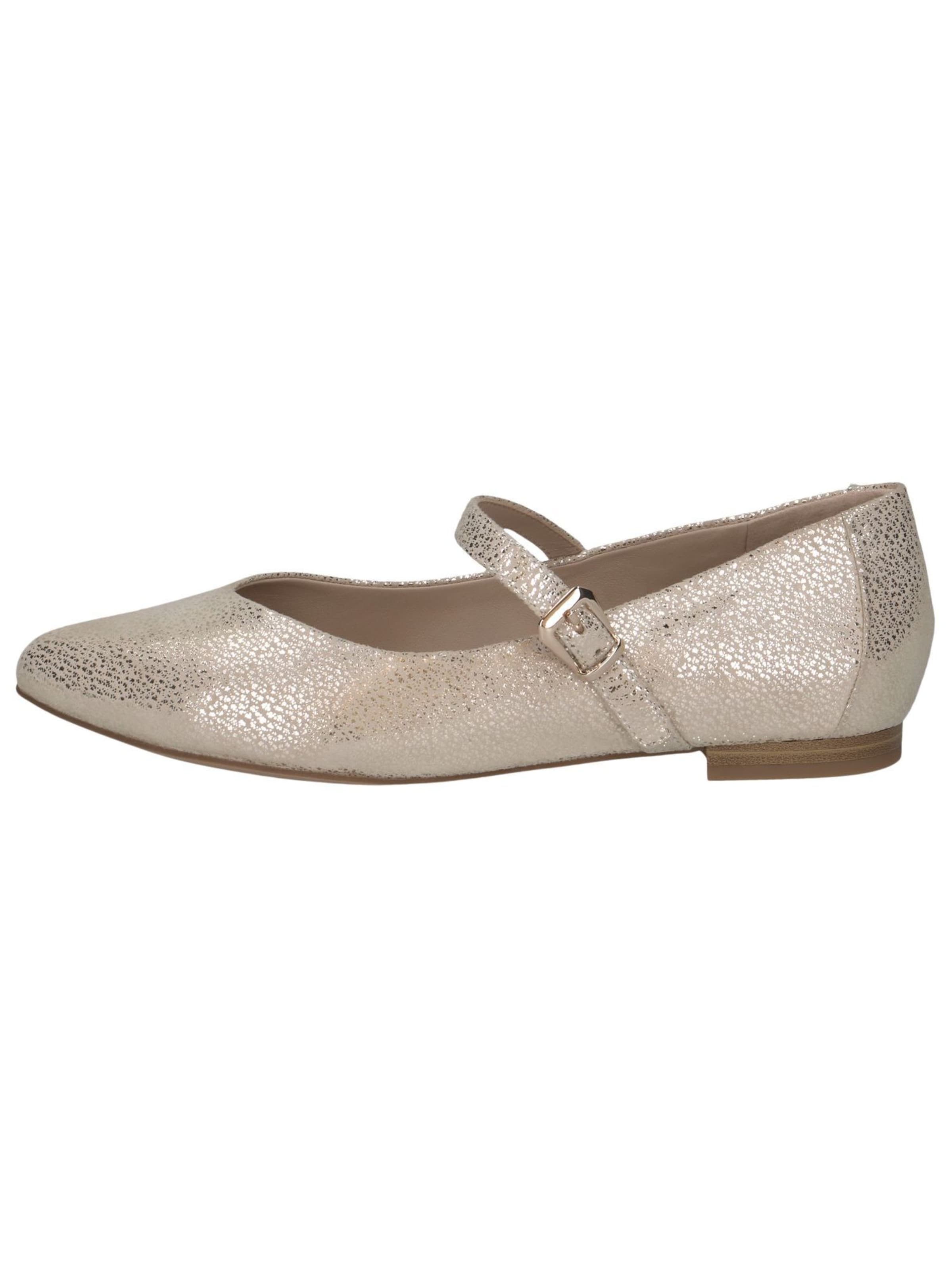 CAPRICE Ballet Flats with Strap in Gold
