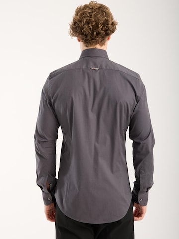 Slim fit Camicia business 'Donatello Poplin' di 7Camicie in grigio