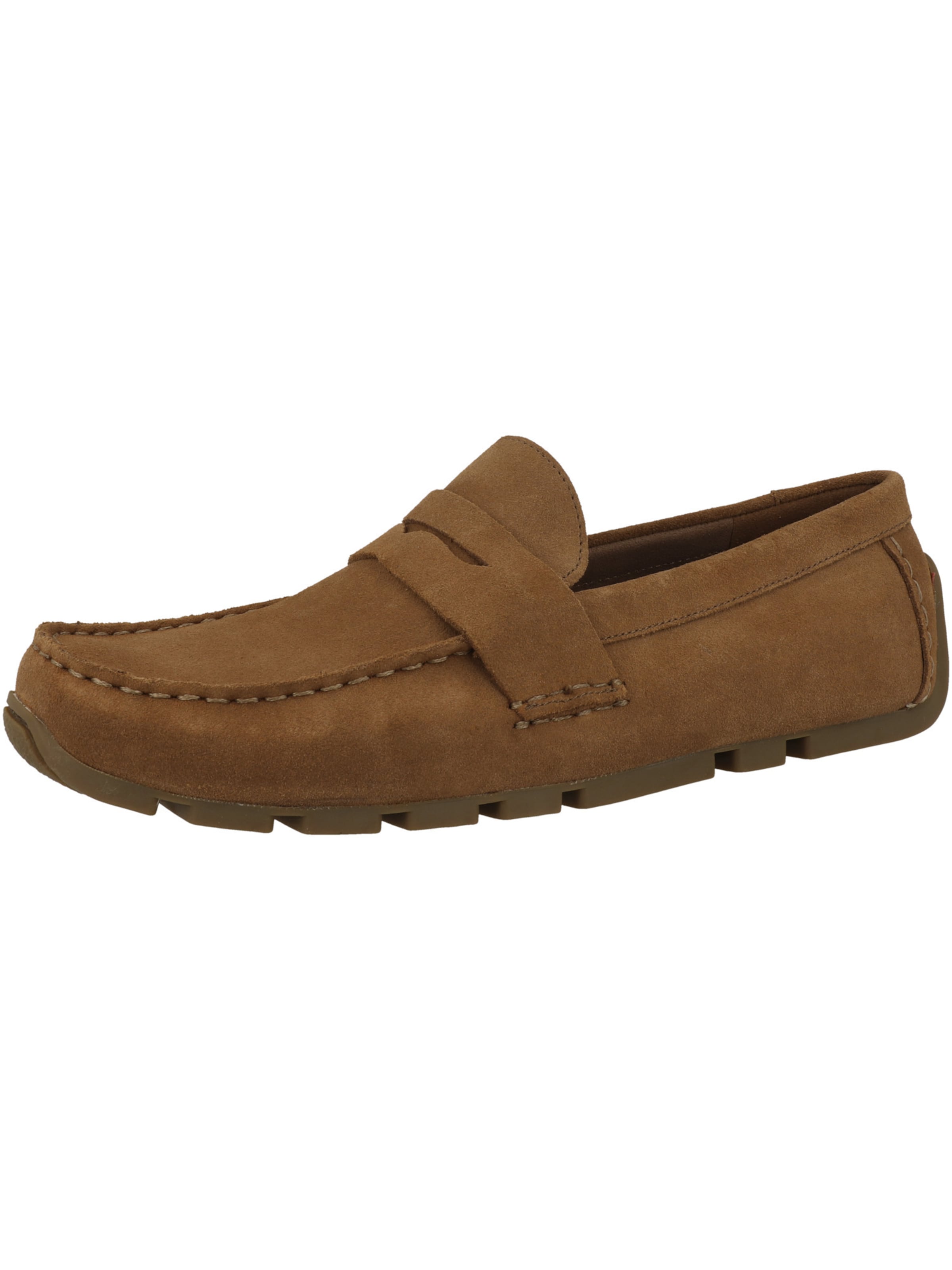 CLARKS Instappers 'Corsley Bar' in Bruin: voorkant
