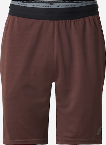 4F Slimfit Urheiluhousut värissä ruskea: etupuoli