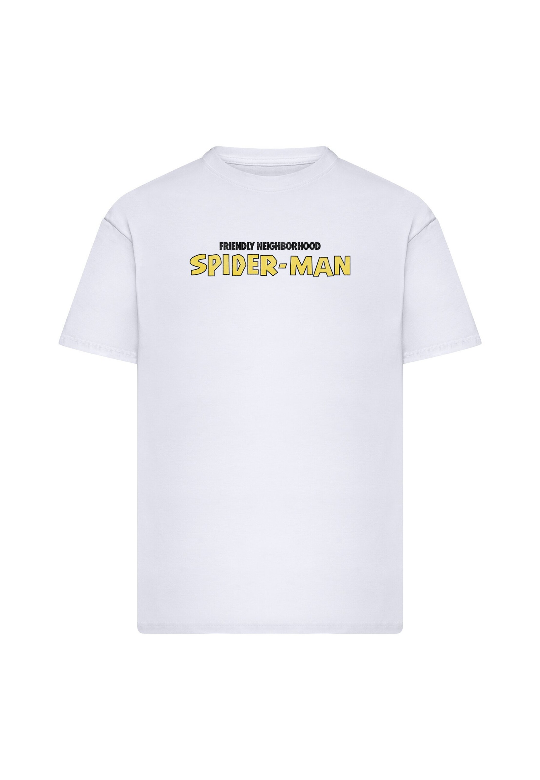 T-Shirt 'Marvel Fiendly Neighborhood Spiderman' Merchcode en blanc : devant