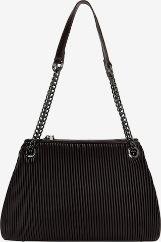 Borsa a spalla di faina in marrone: frontale