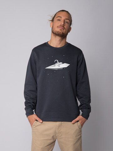 Felpa 'Fly me to the moon' di Watapparel in grigio: frontale