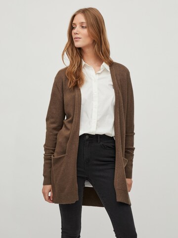 VILA Knit Cardigan 'Ril' in Brown: front