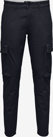 Only & Sons Cargo Pants in Blue: front