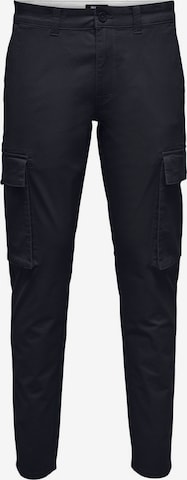 Only & Sons Regular Cargo Pants in Blue: front