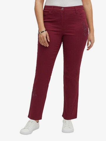 SHEEGO Regular Pants in Red: front