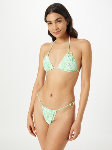 Nasty Gal Triangle Bikini in Green: front