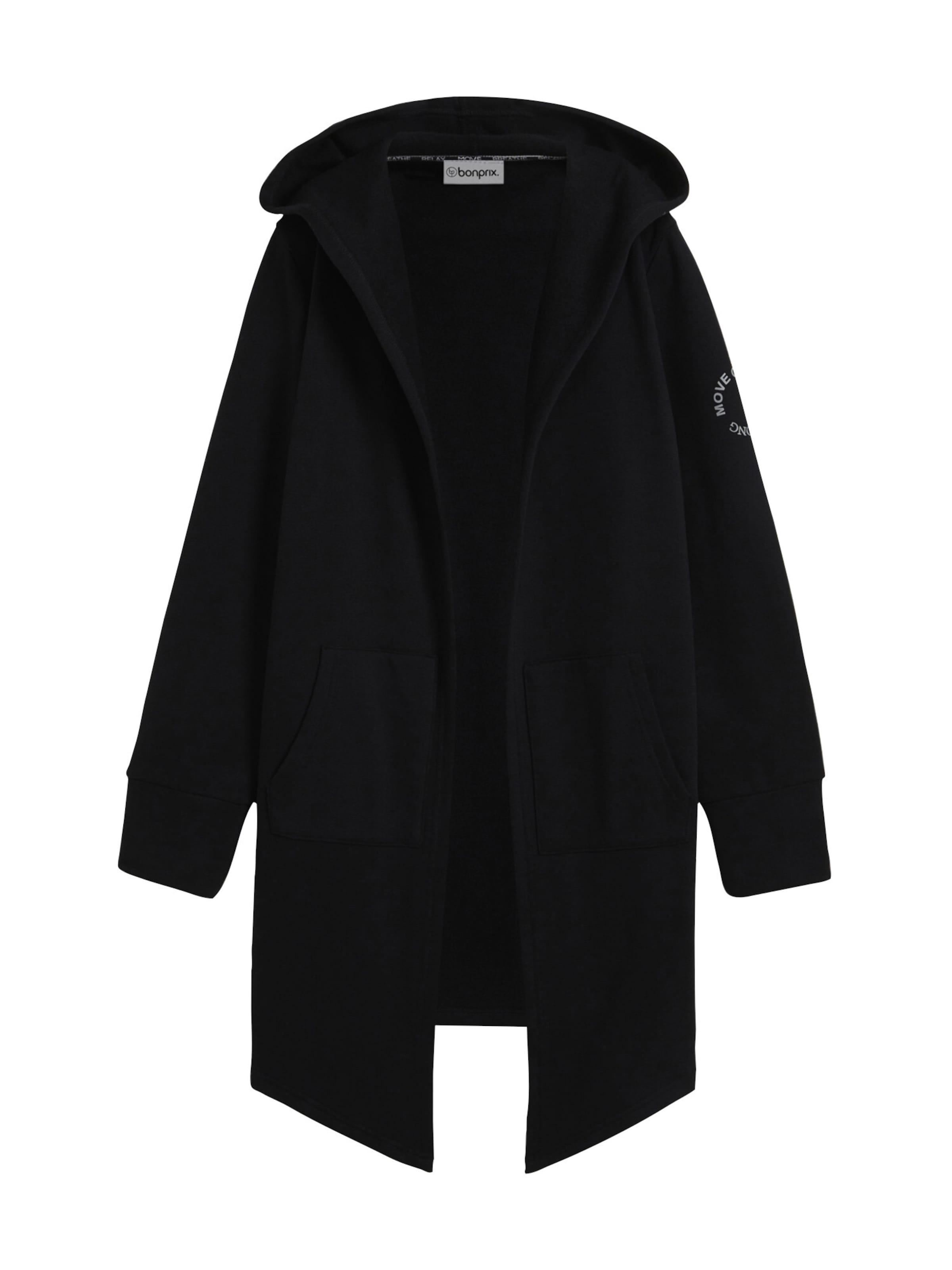 bonprix Sweatjacke in Schwarz: Vorderseite