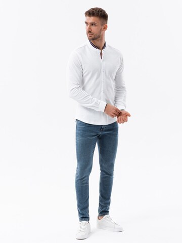 Ombre Slim Fit Hemd 'K542' in Weiß