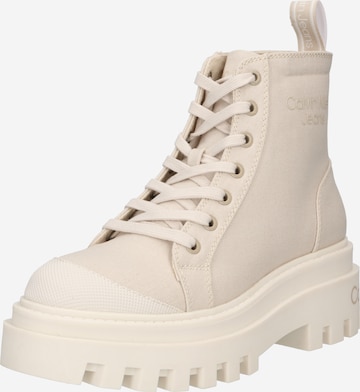Calvin Klein Jeans Lace-up bootie in White: front