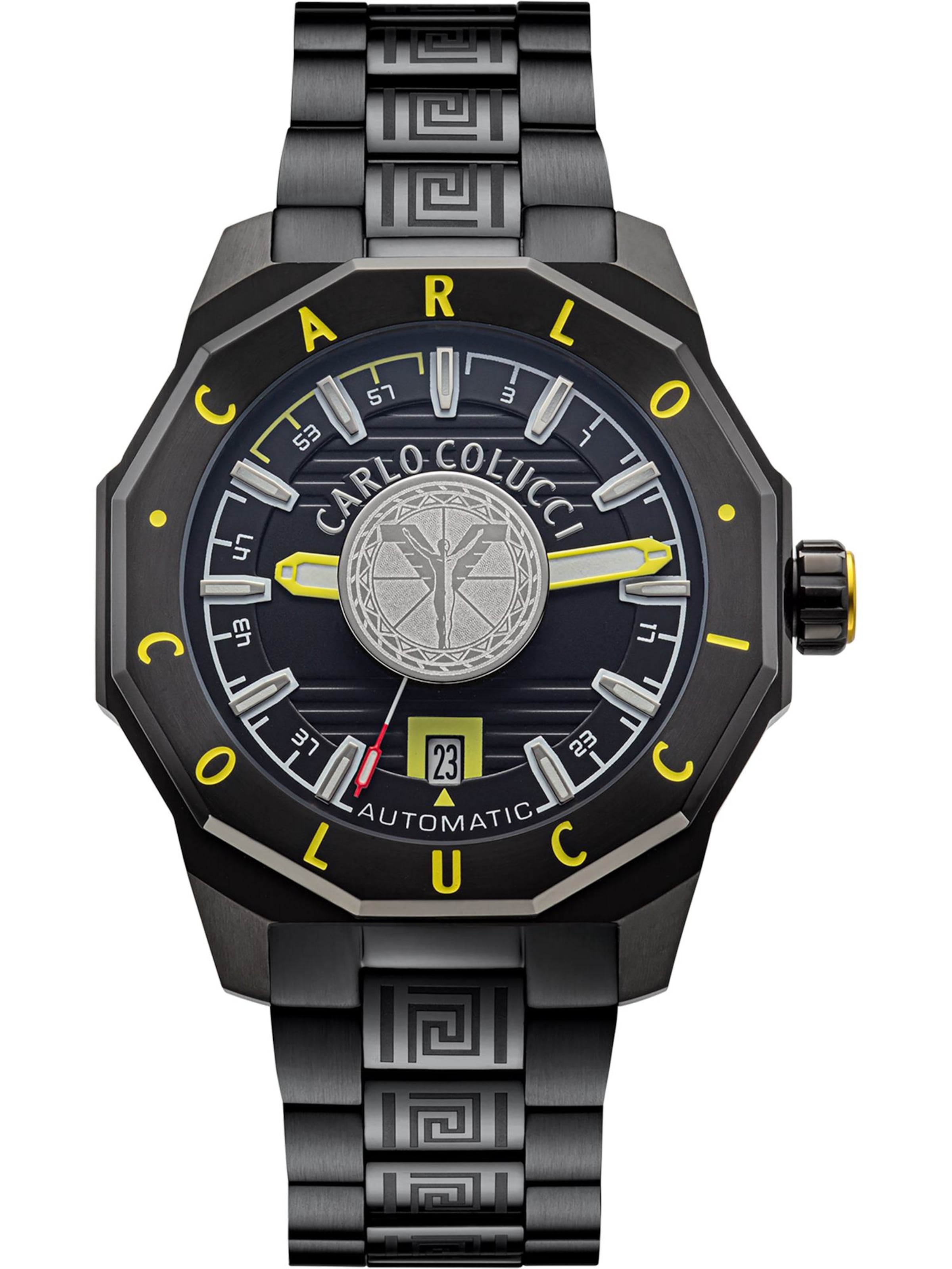 Carlo Colucci Analoog horloge ' Dorigati ' in Zwart: voorkant