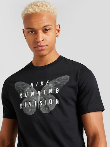 NIKE - Camisa funcionais 'RUN DIVISION' em preto