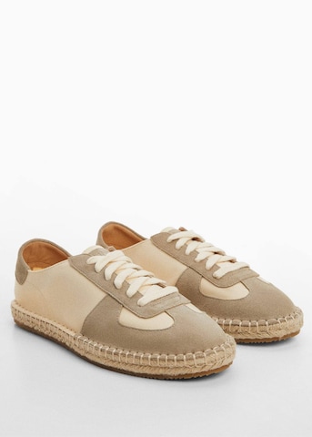 MANGO MAN Athletic Lace-Up Shoes in Beige