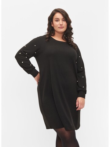 Zizzi Knitted dress 'LUCCA' in Black: front