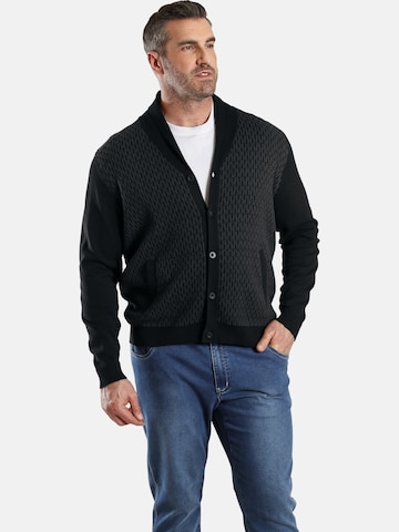 Charles Colby Knit Cardigan ' Duke Ronan ' in Black: front