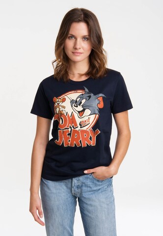 LOGOSHIRT T-Shirt 'Tom & Jerry' in Blau: predná strana