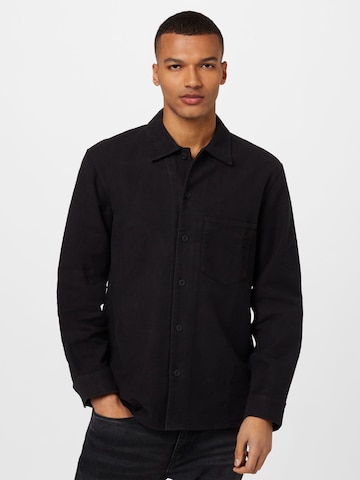 Club Monaco Regular fit Button Up Shirt in Black: front