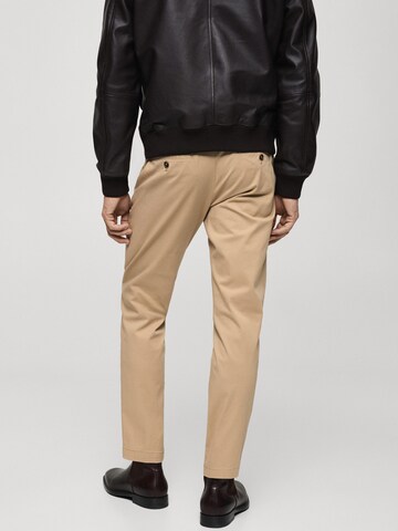 MANGO MAN Tapered Hose 'Prato' in Beige