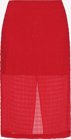 Jupe faina en rouge : devant