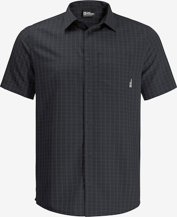 JACK WOLFSKIN Regular fit Athletic Button Up Shirt 'El Dorado' in Black: front