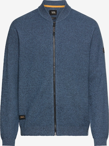 CAMEL ACTIVE Strickjacke mit Bomberkragen in Blau: Vorderseite