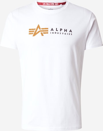 ALPHA INDUSTRIES Shirt in Wit: voorkant