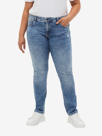 Zizzi Slimfit Jeans 'Emily' in Blauw: voorkant