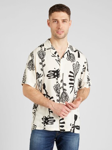 JACK & JONES - Regular Fit Camisa 'JEFF' em bege: frente