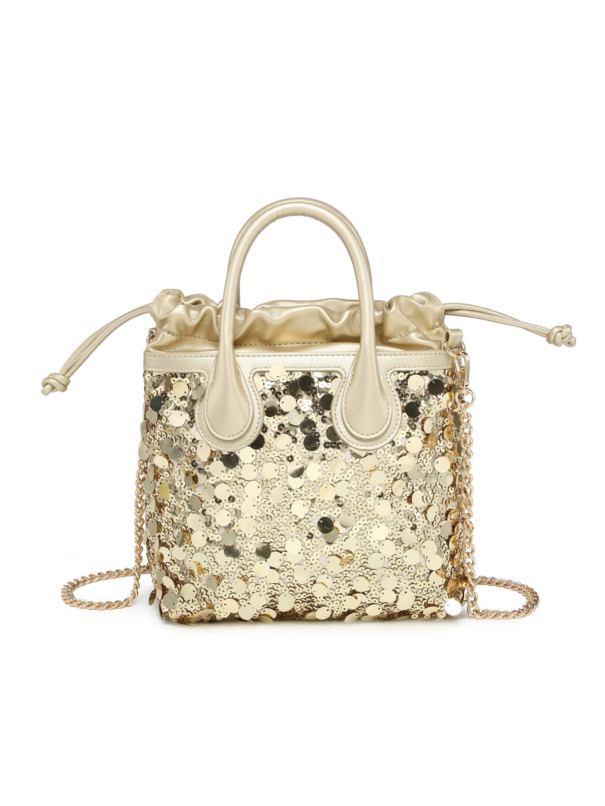 Borsa a tracolla 'Borsa a Tracolla Zefira Plus Donna - Paillettes Glamour Poliestere' di Kassandra in oro: frontale