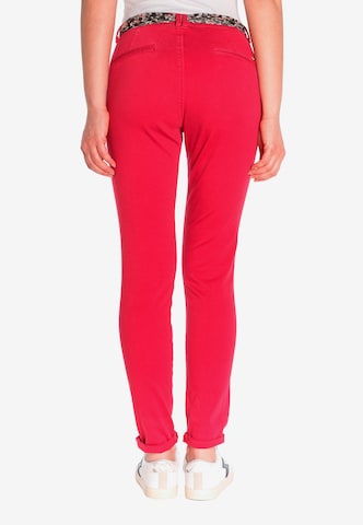 Le Temps Des Cerises Regular Chino Pants 'DYLI 2' in Red