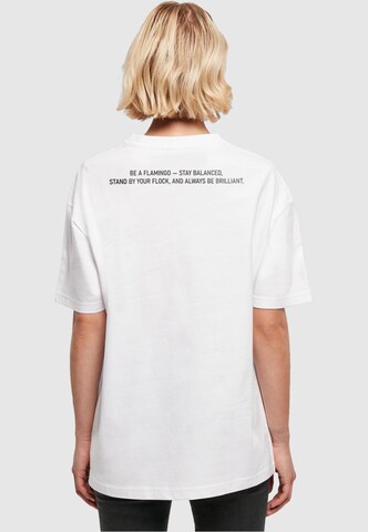 Merchcode T-Shirt 'Flamingo' in Weiß