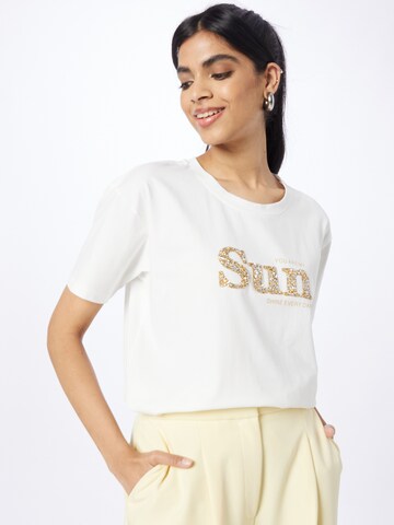 Esqualo T-shirt 'Sunny Days' i vit: framsida