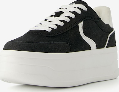 Bershka Baskets basses en noir / blanc naturel, Vue avec produit