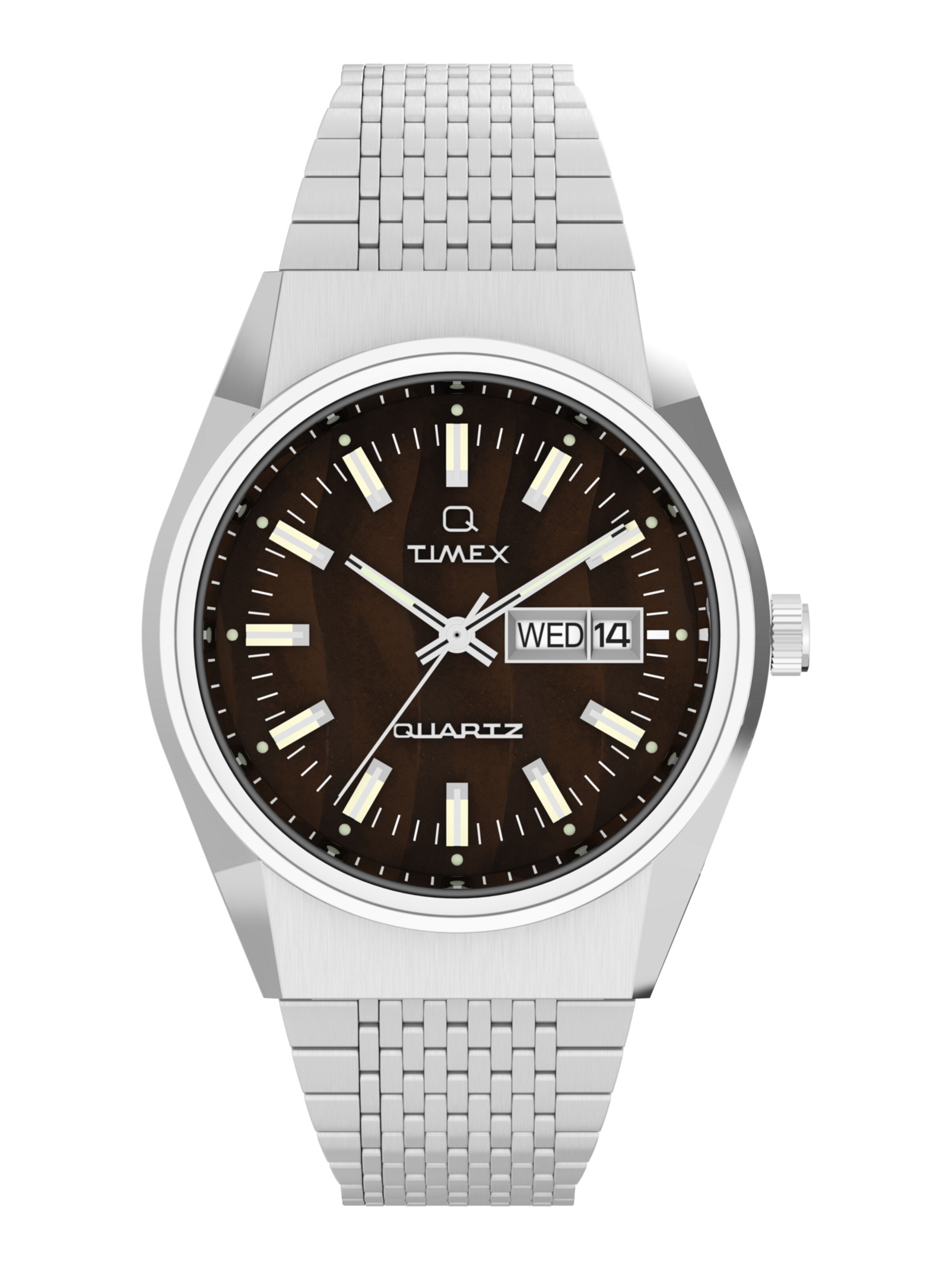 Montre à affichage analogique TIMEX en argent : devant