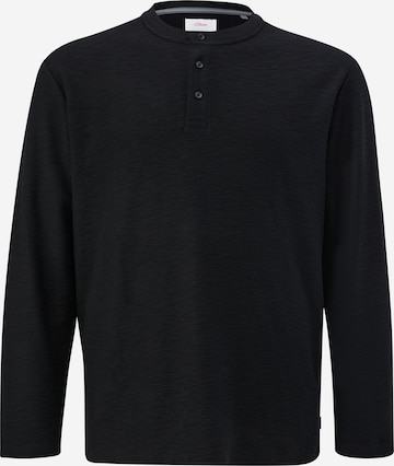 s.Oliver Men Big Sizes Shirt in Black: front