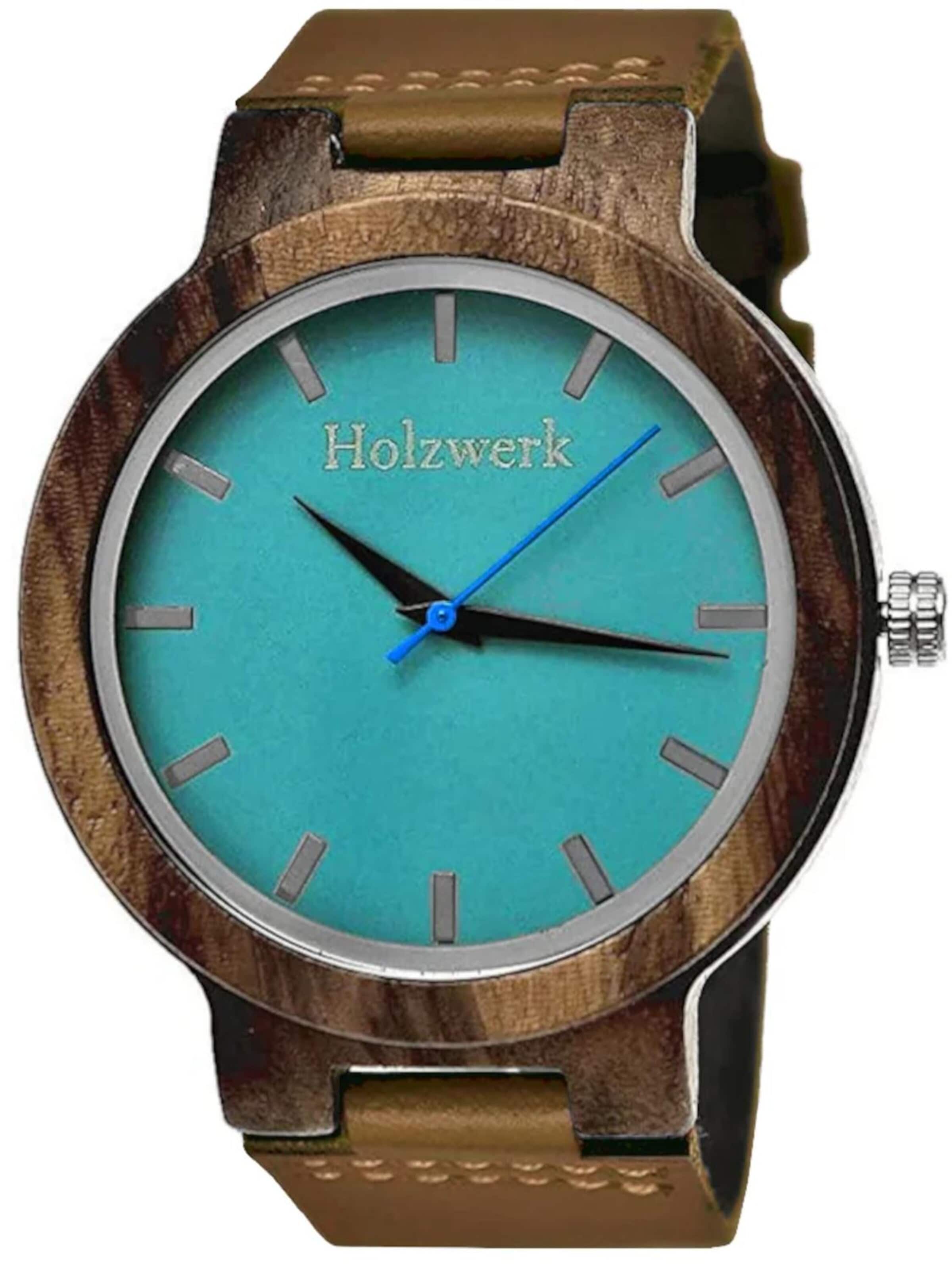 Holzwerk - Reloj analógico 'NAILA' en azul: frente